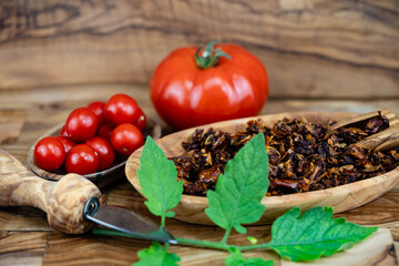 Frische Suppe aus Tomaten Solanum lycopersicum