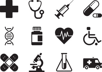 Fototapeta premium Modern medical icons for health and science innovation