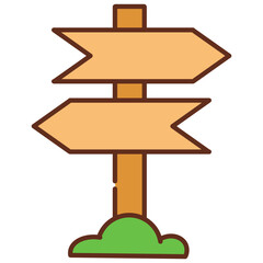 wooden direction sign