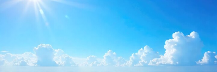 Vast, cloudless blue sky stretches to the horizon, bathed in bright sunlight  Perfect for travel, summer, or weather-related projects  A stunning display of natural beauty ,  serenity,  atmosphere