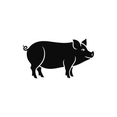 Cute pig vector. Farm animal sign