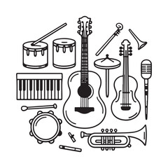 Musical Guitar Set Vector Illustration