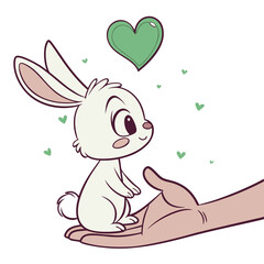 Hand drawn bunny outline illustration
