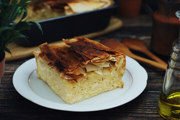 Gibanica, a traditional pastry dish popular all over the Balkans