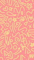 Abstract doodle background. Colorful abstract line doodle. Abstract background design. Hand drawn abstract doodle. Fun whimsical line art