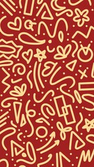 Obraz premium Abstract doodle background. Colorful abstract line doodle. Abstract background design. Hand drawn abstract doodle. Fun whimsical line art