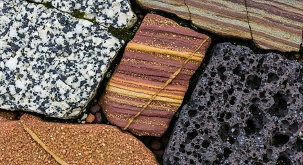 Close Up Colorful Stone Variety.