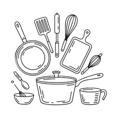 Kitchen Essentials Cooking Utensils Vector