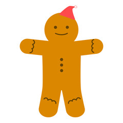 ジンジャーブレッドクッキー クリスマス帽子付き〜Gingerbread Cookie with Christmas Hat〜