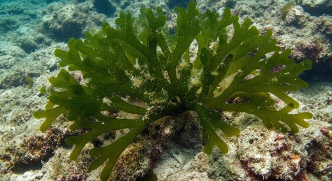 Photosynthetic Chlorophyta Codium Geppiorum Algae Underwater

