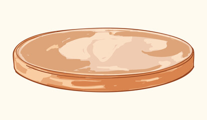 Rustic Empty Wooden Platter Tray Illustration
