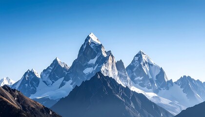 Majestic mountain peaks under a clear sky