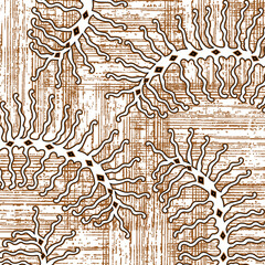 terracotta colored abstract motif hijab design