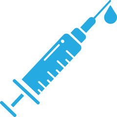 blue syringe and blood