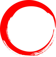 red brush circle on white background