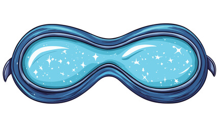 A digital illustration of a pair of blue safety glasses or goggles. The lenses are light blue with a sparkly glitter effect. The frame is a darker shade of blue. The illustration is clean, crisp