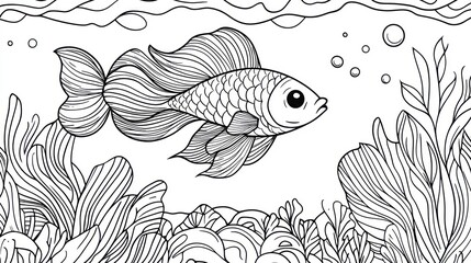 Fototapeta premium Ornamental fish underwater scene