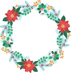 クリスマスリースのベクター素材イラスト