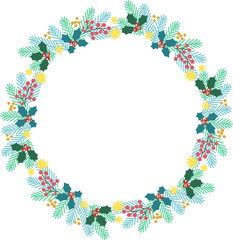 クリスマスリースのベクター素材イラスト