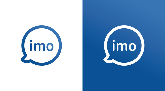 imo logo app icons, blue chat bubble, messaging symbol vector, branding on with transparent background