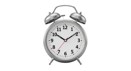 Isolated retro alarm clock with bells marking time, time management and deadline concept