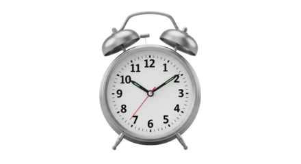 Isolated retro alarm clock with bells marking time, time management and deadline concept