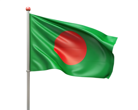 Green and red flag with a red circle in the middle isolated on white background
 ,PNG. AI Generated. - Powered by Adobe