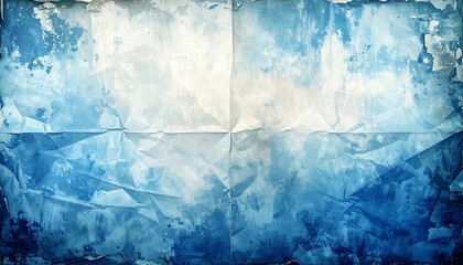 Elegant blue background with vintage grunge texture, resembling aged paper. Soft gradients of light and dark blue shades create atmospheric depth, artistic charm, timeless style, perfect backdrop for