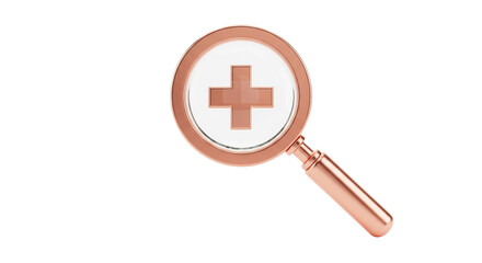 Isolated healthcare search magnifying glass symbol for medical treatment access needs