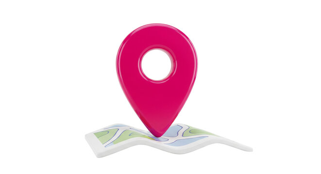 Isolated geolocation pin on location map for city navigation, place marker icon 3d rendering