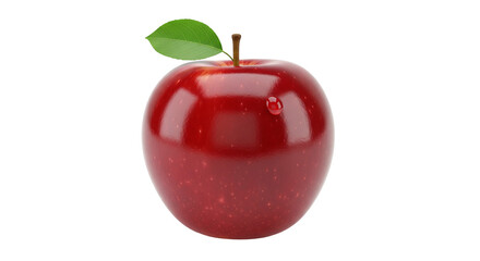 Isolated red apple fruit with water droplet, healthy food ingredient for nutrition dieting