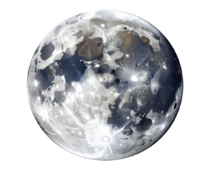 A highly detailed and realistic full moon viewed from the front, showcasing visible 