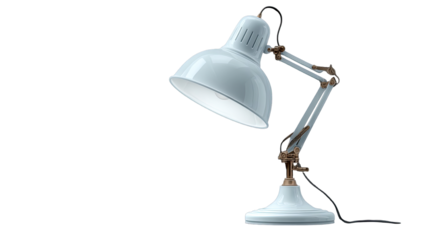Light gray desk lamp with adjustable arm