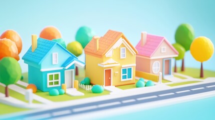 Colorful miniature houses