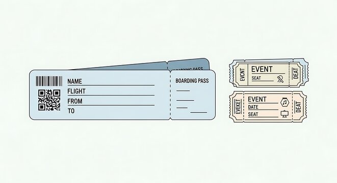 Travel tickets mockup.