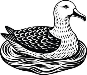 A tribal vector illustration of a black flying eagle with outstretched wings and feathers, a symbol of wildlife in flight