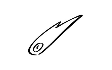 Hand Drawn Abstract Double Ended Loop or Smooth Organic Outline or Falling Time