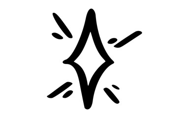 Hand Drawn Outline of a Star with Simple Shine Rays