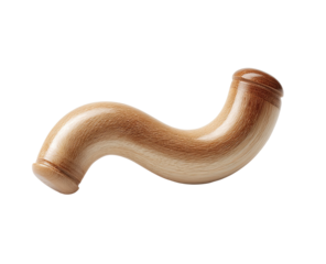 Smooth, curved wooden tube