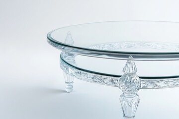 table from glass isolated on white