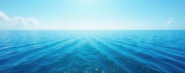 Vast, serene ocean stretching to the hazy horizon, a breathtaking view of endless blue water under a clear sky Perfect for travel, nature, and serenity themes , blue, coast