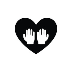 Obraz premium Heart with open hands symbol of love and support. heart in hands