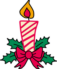 christmas candle vector illustration