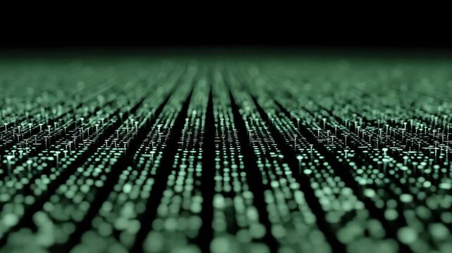 Exploring the intricate world of binary coding and digital connections on a dark background, binary coding and network of connections on black background