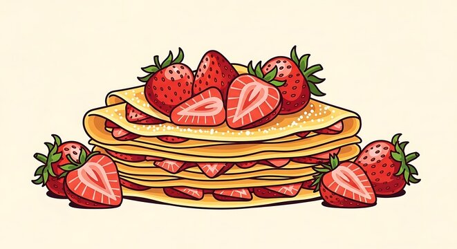 Crepes with Strawberries.