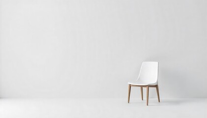 Obraz premium A single empty chair sits against a stark white backdrop, symbolizing isolation and solitude The feeling of emptiness and loneliness is palpable in the simple yet powerful image , despair, grief