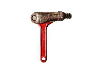 Red pipe wrench isolated on transparent background, a sturdy tool for gripping and turning pipes, showcasing its robust design and essential function in plumbing and maintenance work