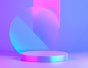 Pastel platform, neon studio, product display