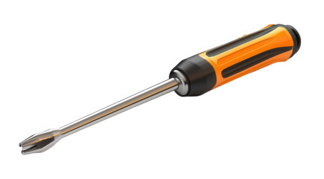 Orange and black cotter pin tool isolated on transparent background, a specialized tool for removing and installing cotter pins, showcasing its unique design and essential function