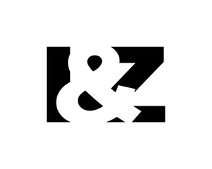 IZ logo design in bold style. Black white identity symbol. Modern typography emblem. Corporate branding icon.